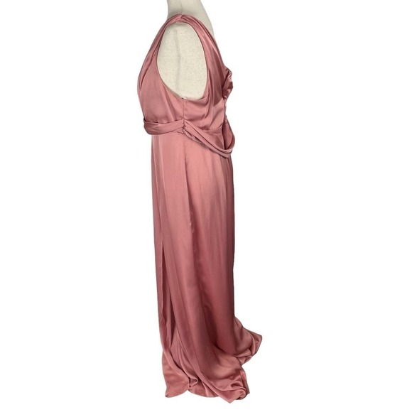 DESSY‎ COLLECTION ONE-SHOULDER TRUMPET GOWN IN DESERT ROSE NWOT WOMEN'S 16R - Picture 6 of 16